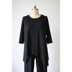 NEW CHRISTOPHER CALVIN women's cozy cotton knit top in black